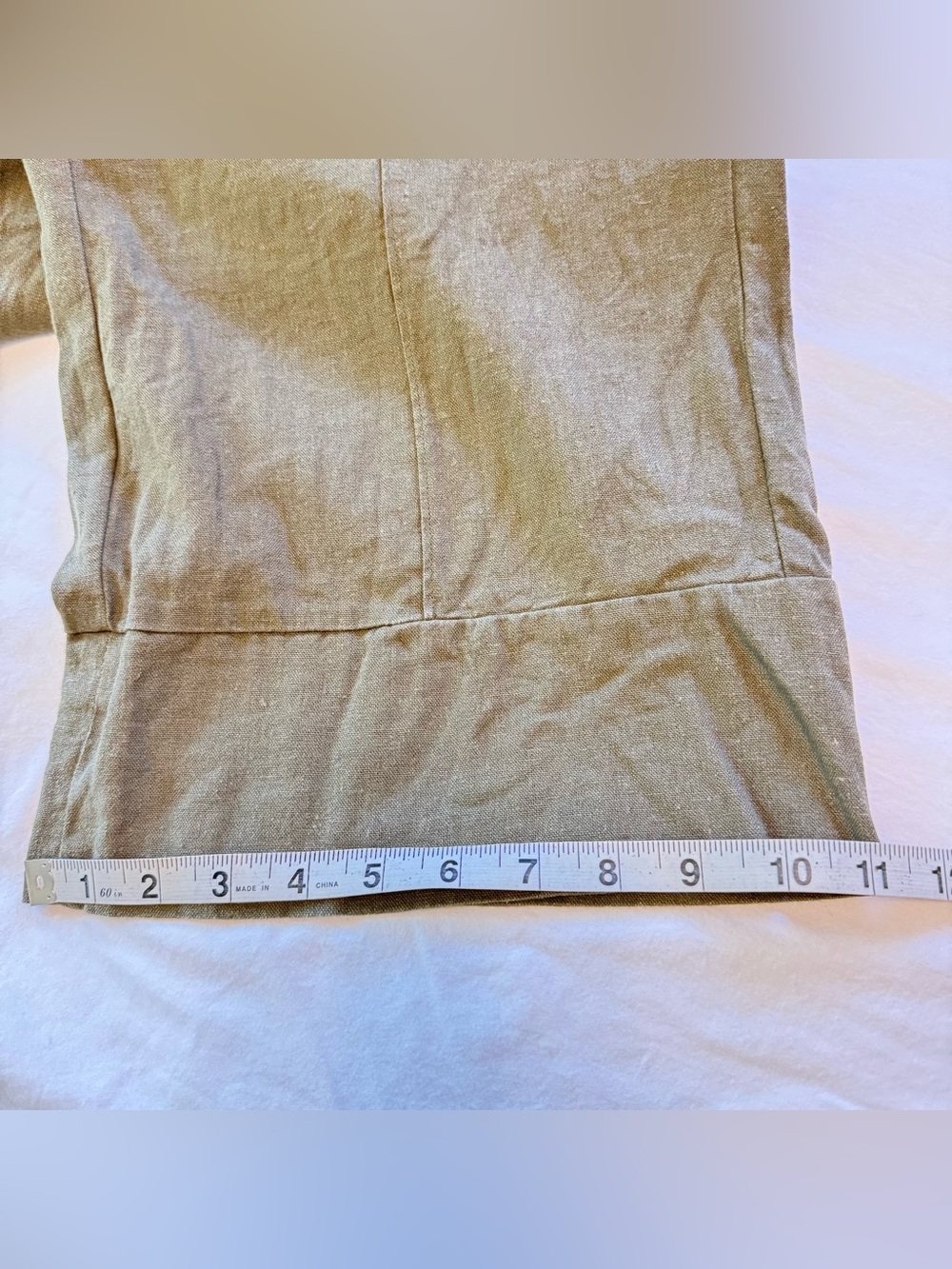 Joie Women's Olive Green Linen-Blend Wide Leg Pants Size Large - Picture 10 of 10